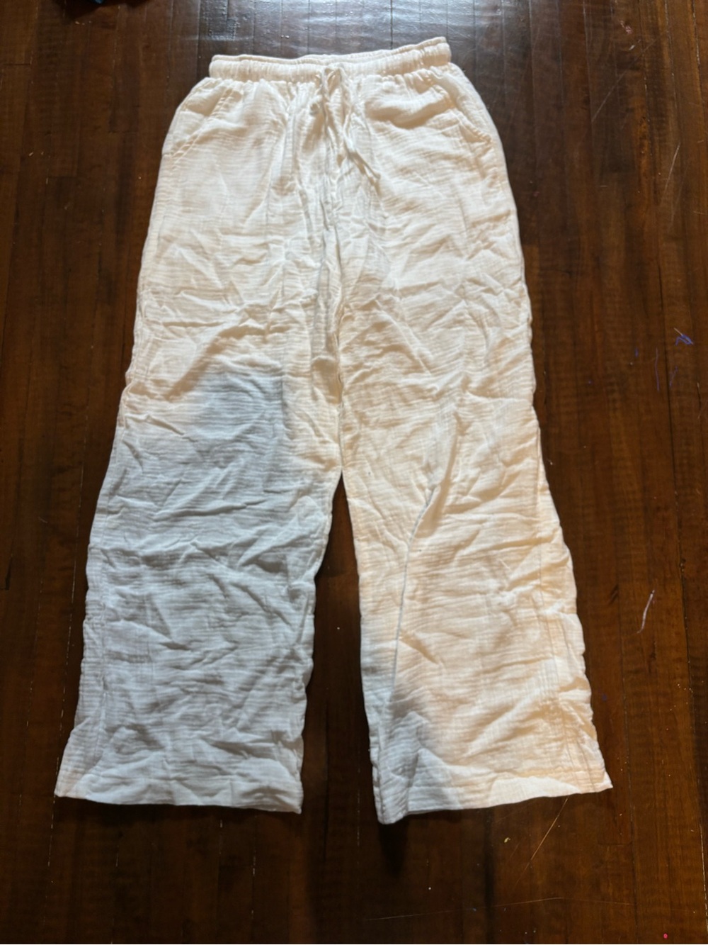 SHEIN White Elastic Waist Casual Lounge Pants